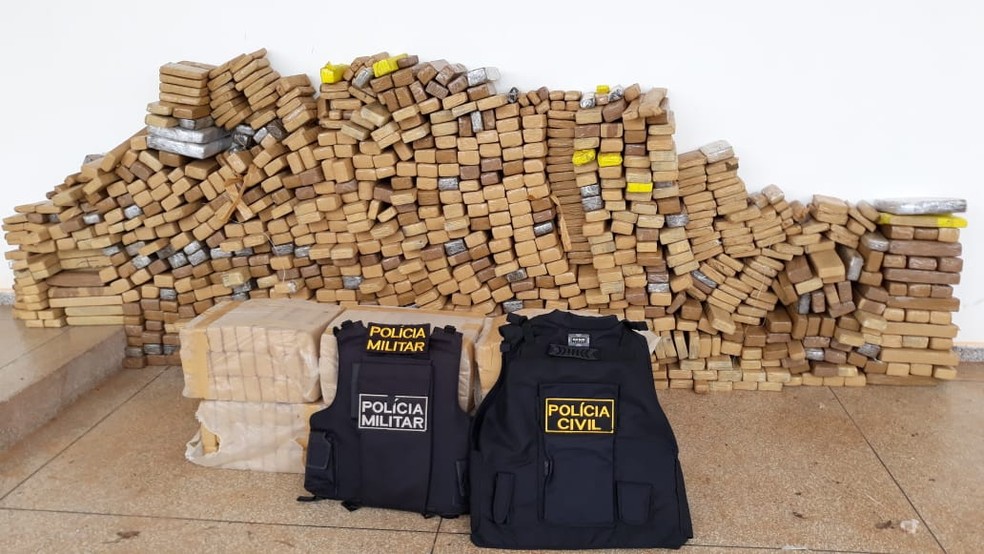 Previsão é que a droga seja incinerada nesta sexta-feira (29). — Foto: Polícia Militar/ Divulgação 