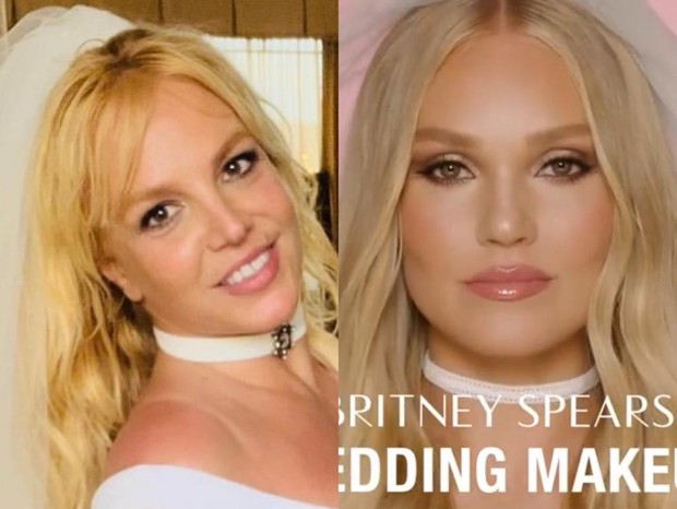 Maquiadora do casamento de Britney Spears ensina a recriar beleza da cantora (Foto: Instagram/YouTube)