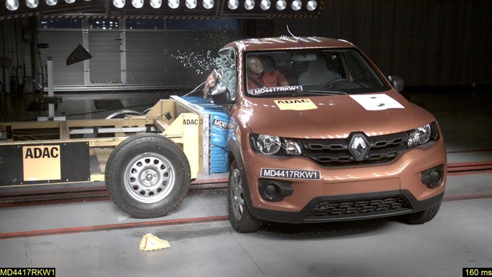 Renault Kwid recebeu 3 estrelas em teste de colisão (Foto: Latin NCap/Divulgação)