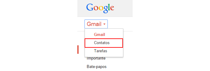 Lista de contatos podem ser acessadas a partir do Gmail (foto: Reprodução/Gmail)