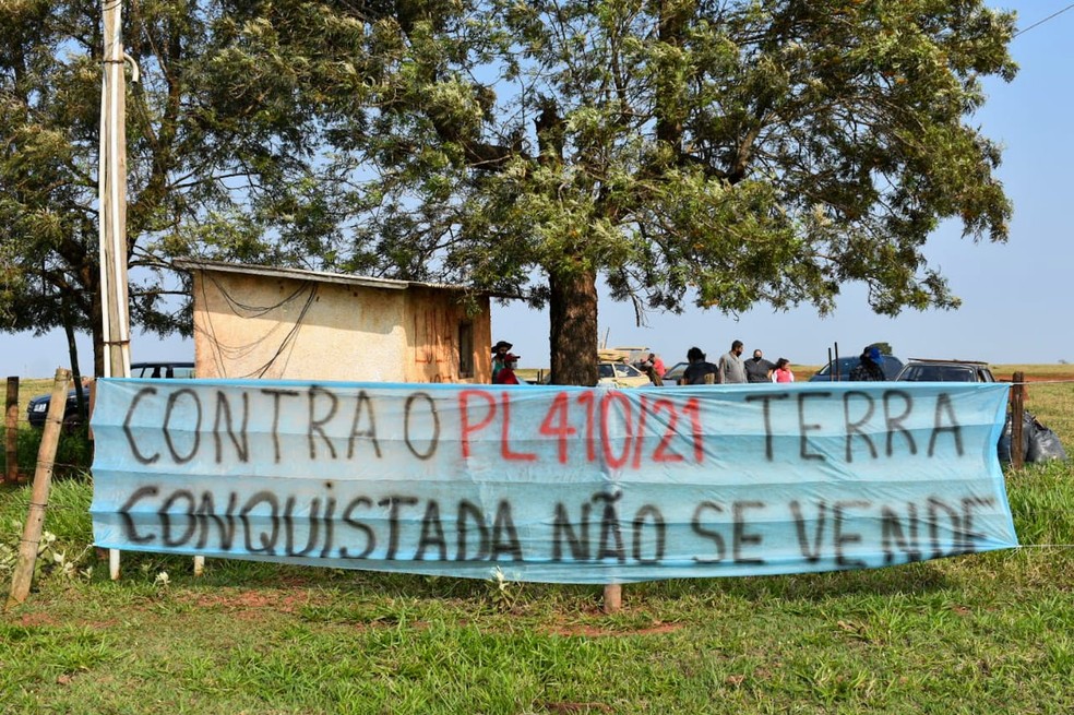 Integrantes do MST ocuparam fazenda em Mirante do Paranapanema (SP), no extremo oeste do Estado de São Paulo, neste sábado (23) — Foto: Coletivo de Comunicação do MST/Pontal do Paranapanema