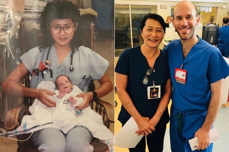 Antes e depois da enfermeira Vilma Wong e de Brandon (Foto: Reprodução Facebook)