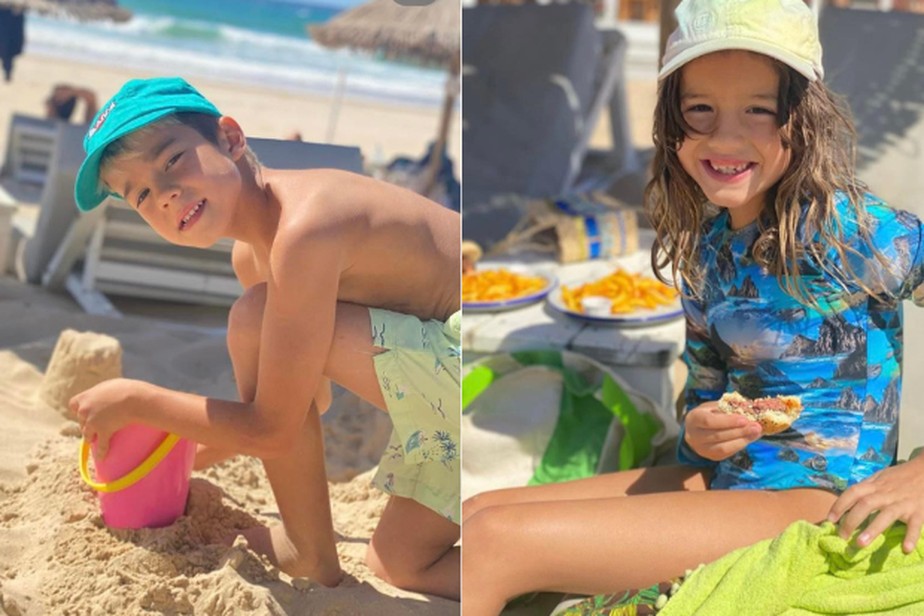 Luana Piovani curte dia de praia com os filhos