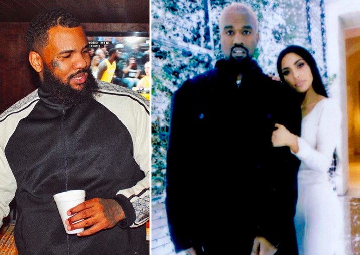 O rapper The Game e o casal composto pelo rapper Kanye West e a socialite Kim Kardashian (Foto: Instagram)