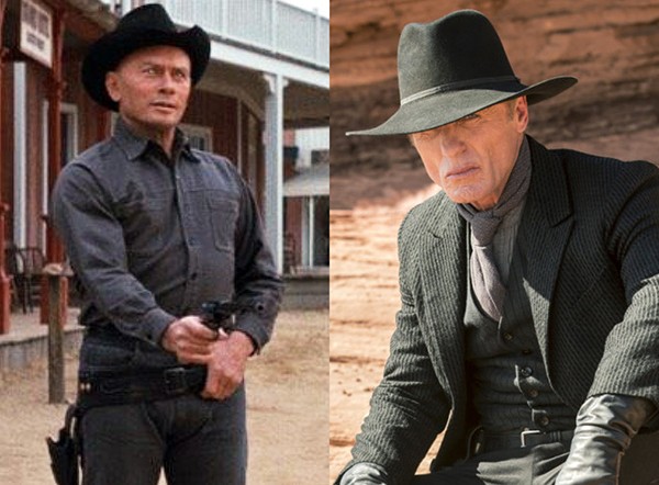 Yul Brynner em Westworld - Onde Ninguém Tem Alma (1973) e Ed Harris em Westworld (2016) (Foto: Divulgação)