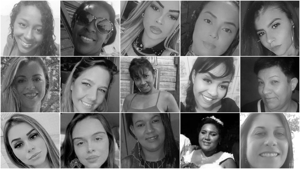 Vítimas de feminicídio no Brasil em 2022. — Foto: Reprodução/Redes sociais e arquivo pessoal