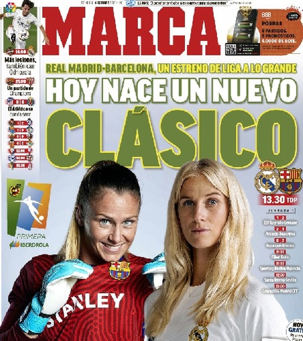 Primeiro Real Madrid X Barcelona Feminino Da Historia E Destaque No Marca Deste Domingo Futebol Internacional Ge