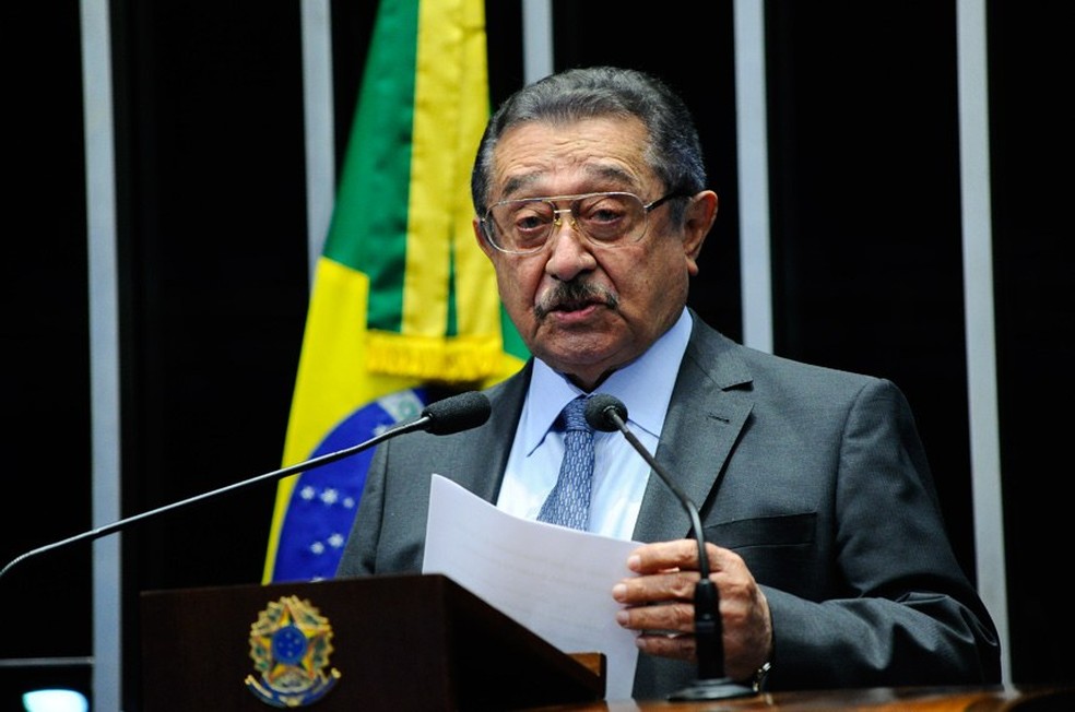 O senador José Maranhão (MDB) durante discurso no plenário do Senado Federal. — Foto: Divulgação/Agência Senado