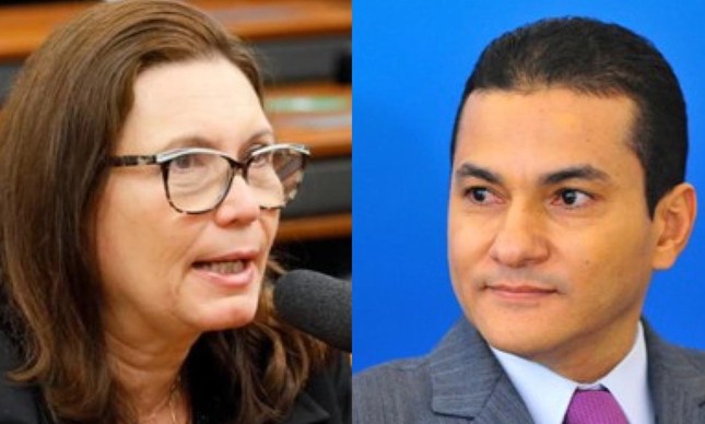 Bia Kicis, nova presidente da CCJ, e o deputado Marcos Pereira