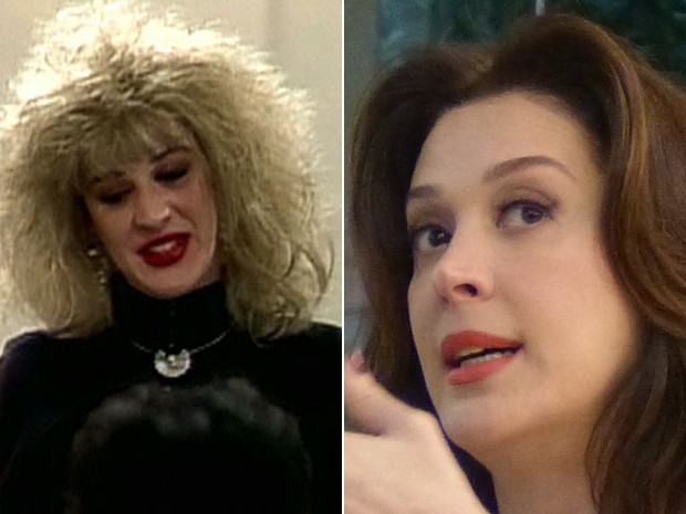 Cláudia Raia com nariz antes e depois (Foto: Mais Você / TV Globo)