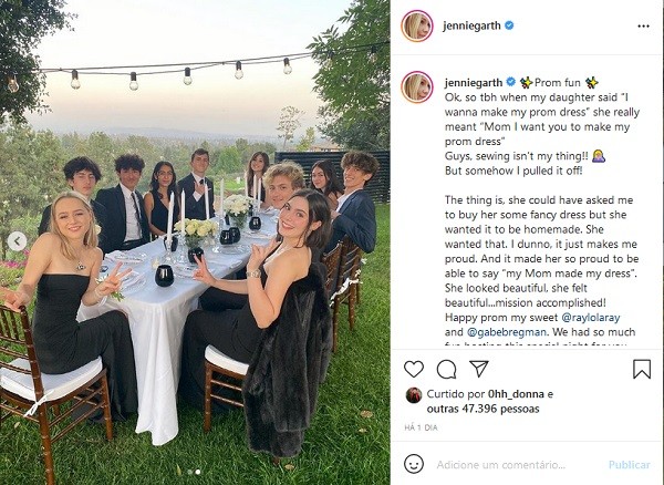 O álbum compartilhado pela atriz Jennie Garth celebrando a formatura da filha de 18 anos (Foto: Instagram)