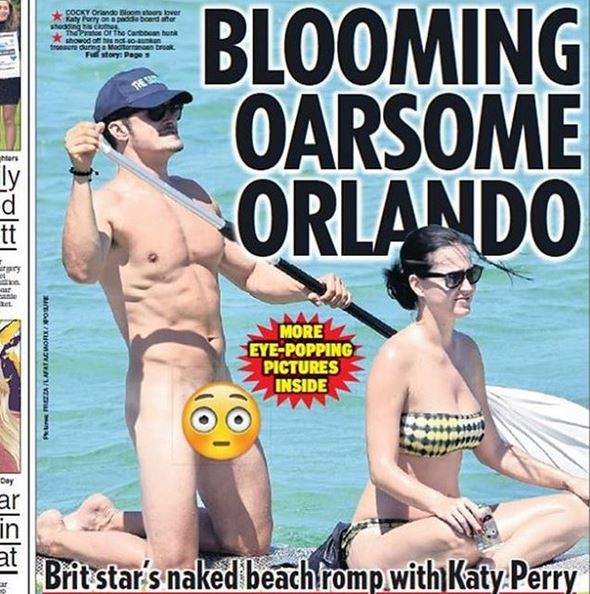 Orlando Bloom e Katy Perry na capa do tabloide Daily Star (Foto: Reprodução)