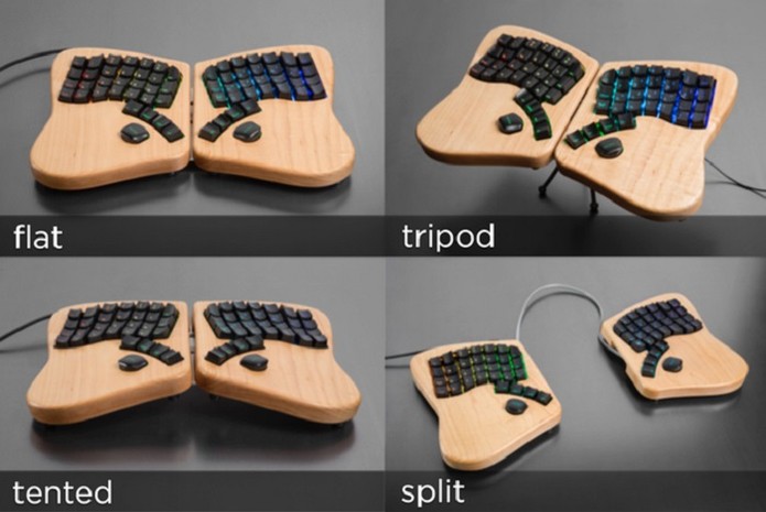 Diferentes formas de uso do Keyboardio (Foto: Reprodu??o/Kickstarter)