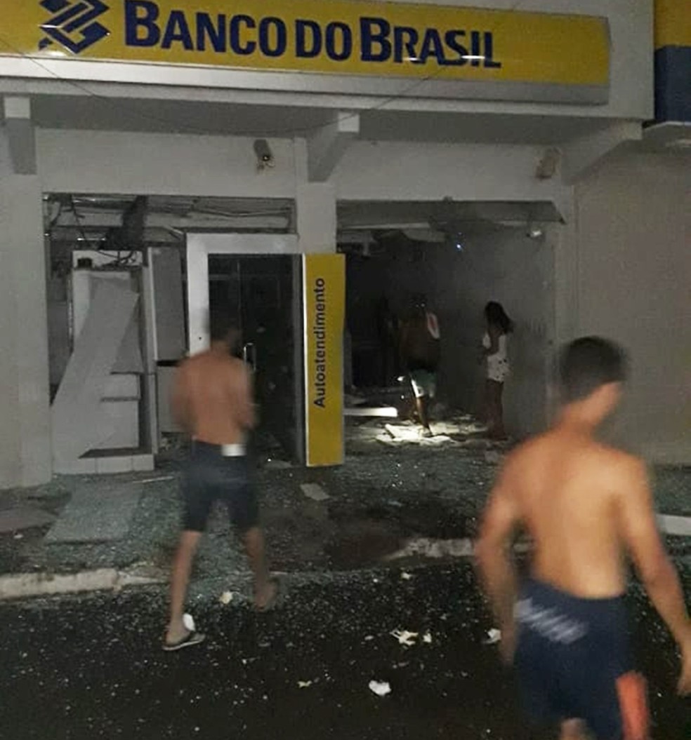 Banco do Brasil foi uma das agÃªncias bancÃ¡rias atacada em SÃ£o JosÃ© de Mipibu â€” Foto: Redes Sociais 