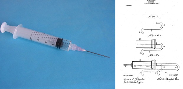 Letitia Mumford Geer foi a responsável por introduzir o modelo de seringa operada com apenas uma mão (Foto: Wikimedia Commons, Google Patents)