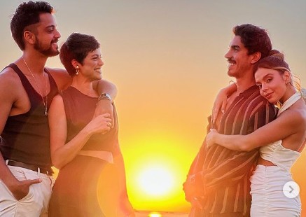 Giovanna Lancelloti, Gabriel David, Agatha Moreira e Rodrigo Simas posam juntos em Ibiza (Foto: Instagram)