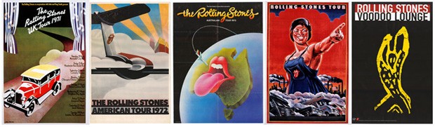 Arte dos pôsters de turnês passadas dos Rolling Stones (Foto: Divulgação)