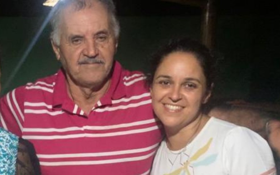 Idoso desaparecido em Jataí e sua filha, Keila Lima — Foto: Arquivo pessoal/Keila Lima