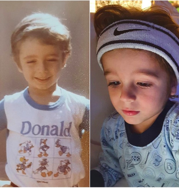 Felipe Andreoli (esquerda) e o seu filho, Rocco (direita) (Foto: Reprodução / Instagram)