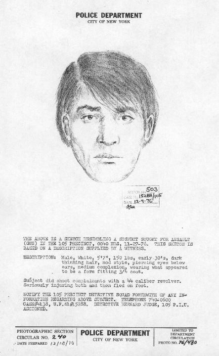 Diversos retratos falados foram feitos do assassino conhecido como "Calibre 44", mas foi um erro do próprio criminoso que resultou em sua prisão (Foto: Polícia de NY/Reprodução)