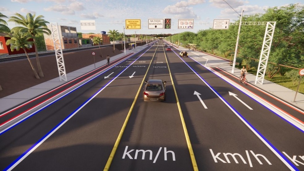 Maquete da obra da Avenida Felizardo Moura — Foto: STTU/Reprodução