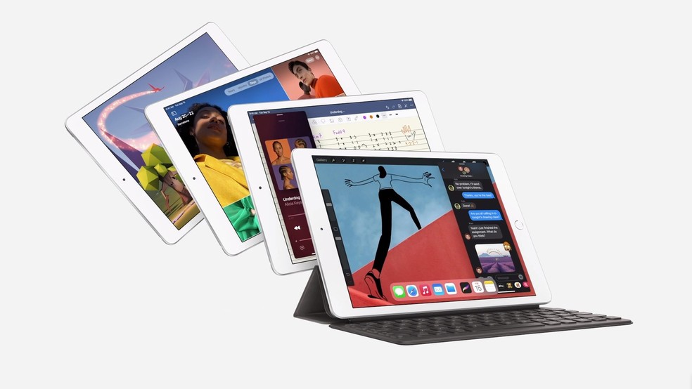 iPad de 10,2 polegadas em sua 8ª geração. — Foto: Reprodução/Apple