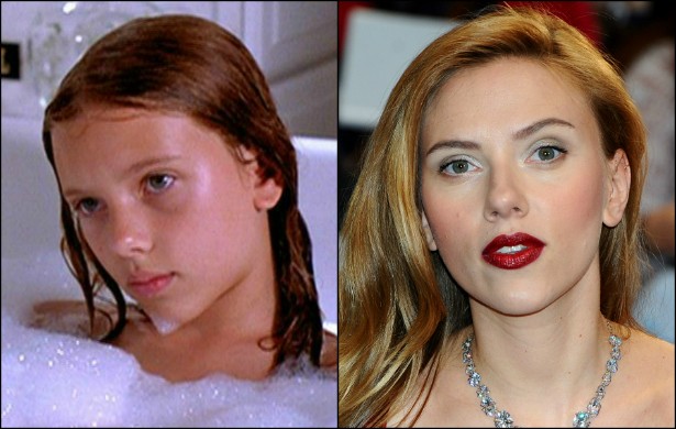 O que dizer de Scarlett Johansson? Ela foi de atriz-mirim a mulher mais sexy do planeta. A protagonista de 'Lucy' vai chegar aos 30 anos de idade no mês que vem. (Foto: Reprodução e Getty Images)