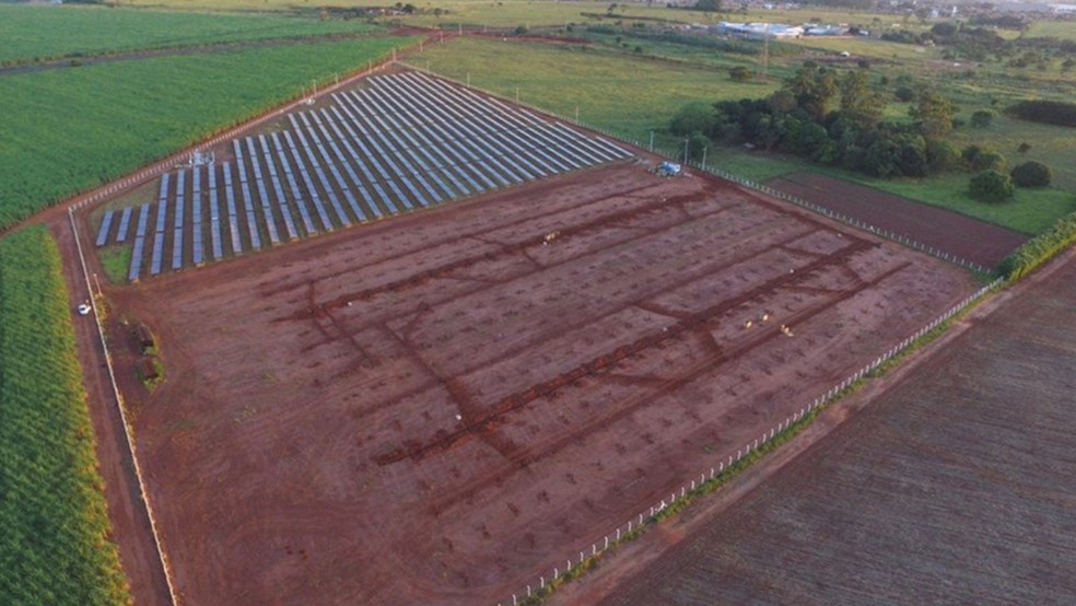 Área de construção da usina localizada em Frutal – MG.  — Foto: Divulgação