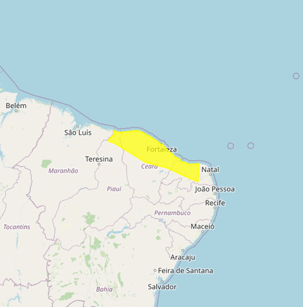 Poderá chover entre 20 e 30 milímetros por hora, ou até 50 milímetros por dia, nas regiões. — Foto: Inmet