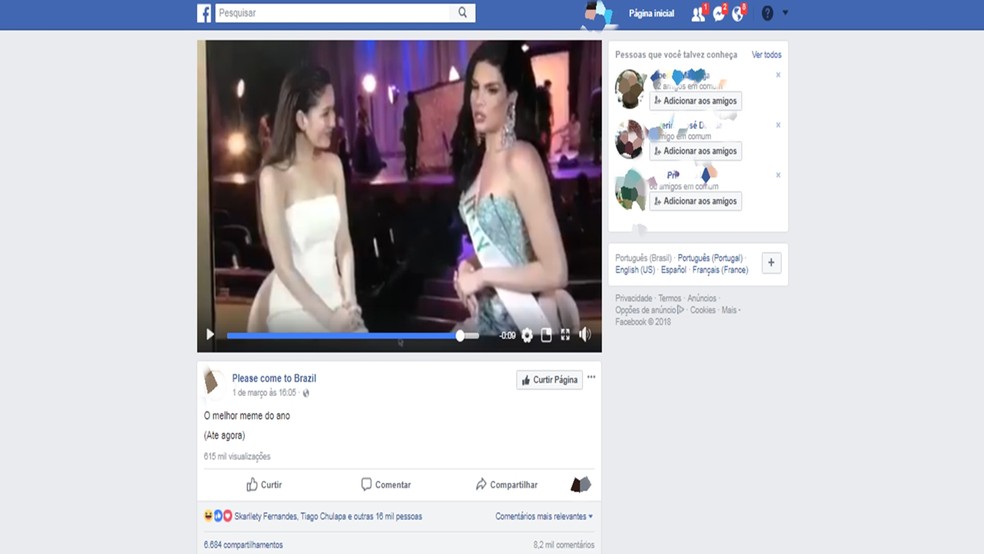 Em uma página no Facebook, a postagem do vídeo chegou a  600 mil visualizações e 6 mil compartilhamentos neste sábado (3). (Foto: Reprodução/ Facebook)