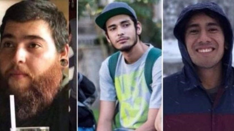 SalomÃ³n Aceves, Marco GarcÃ­a e Daniel DÃ­az foram assassinados por bandidos de um cartel de drogas de Jalisco ao serem confundidos com membros de facÃ§Ã£o rival quando voltavam de uma filmagem para a universidade (Foto: Montagem com fotos de redes sociais / BBC)