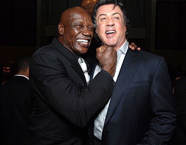 Tony Burton faz graça com Sylvester Stallone em um dos encontros dos atores (Foto: Reprodução)