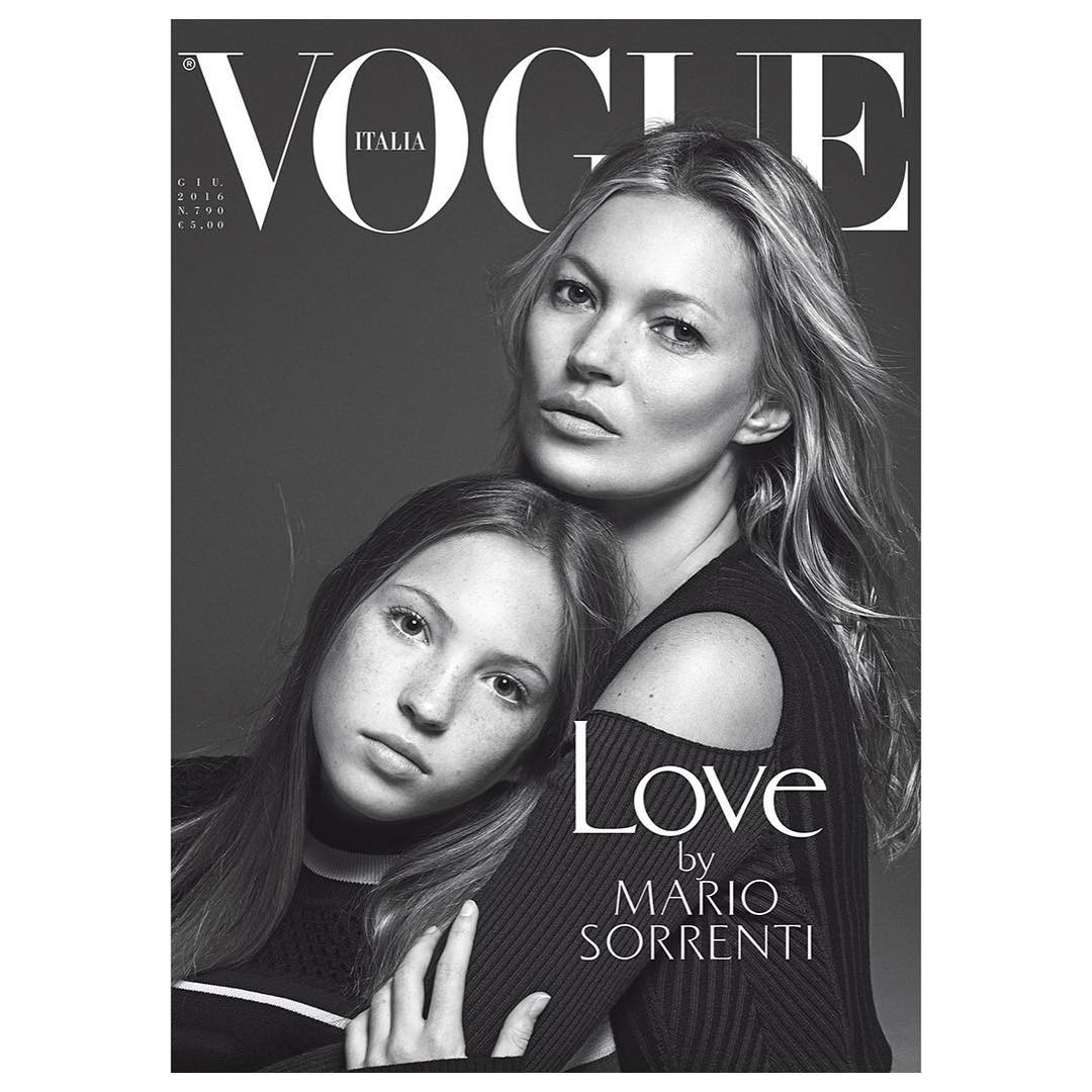 Kate Moss e Lila Grace para a Vogue Itália (Foto: Reprodução/Instagram)