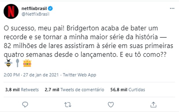 Bridgerton supera The Witcher como série original mais assistida