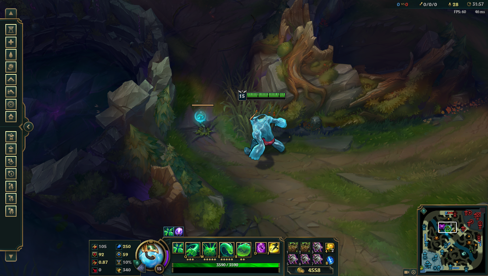 Florividente, a planta da visão, está disponível no mapa de League of Legends (Foto: Reprodução/Victor de Abreu)