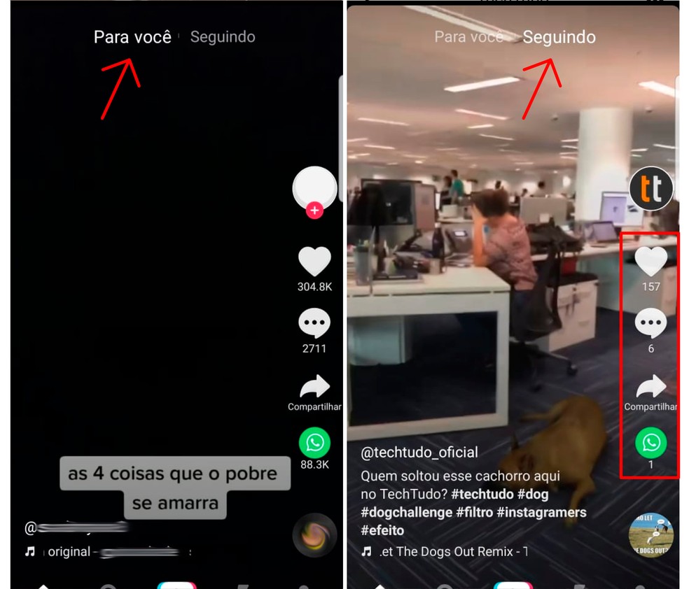 Conheça os feeds do TikTok Lite — Foto: Reprodução/Emanuel Reis