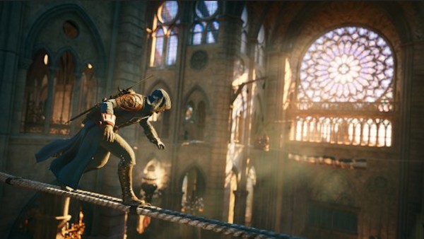 O interior da Catedral de Notre Dame em cena do jogo Assassin’s Creed Unity (Foto: Reprodução)