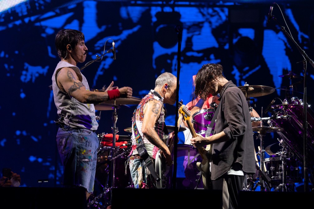Red Hot Chili Peppers encerrou o palco Mundo nesta quinta (3), quarta dia de Rock in Rio &mdash; Foto: Marcelo Brandt/G1