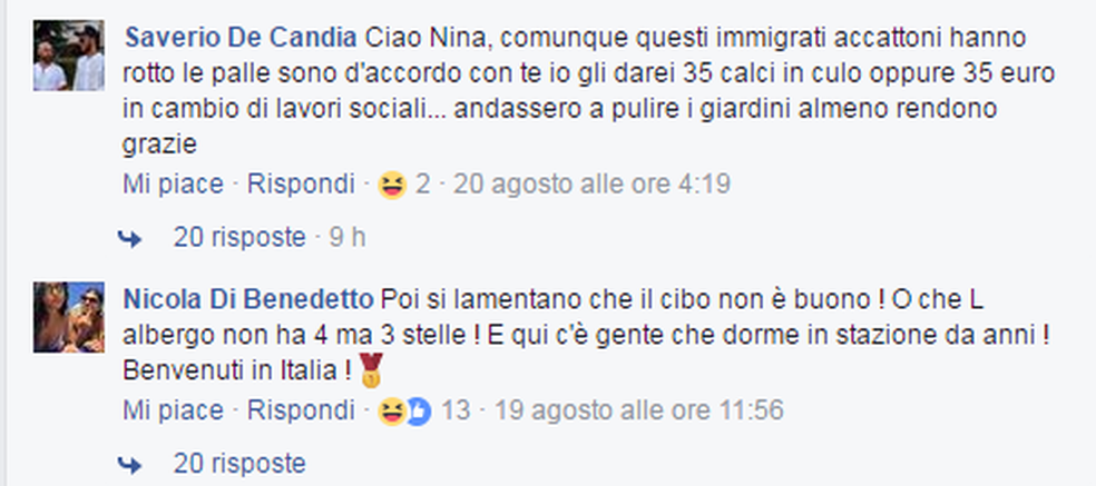 Seguidores de Nina Moric criticam a presença de imigrantes na Itália, pedindo que eles 