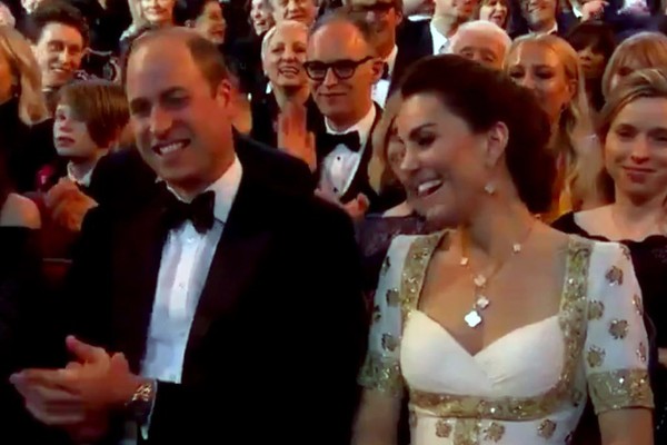 Príncipe William e Kate Middleton na cerimônia do Bafta 2020 (Foto: Twitter)