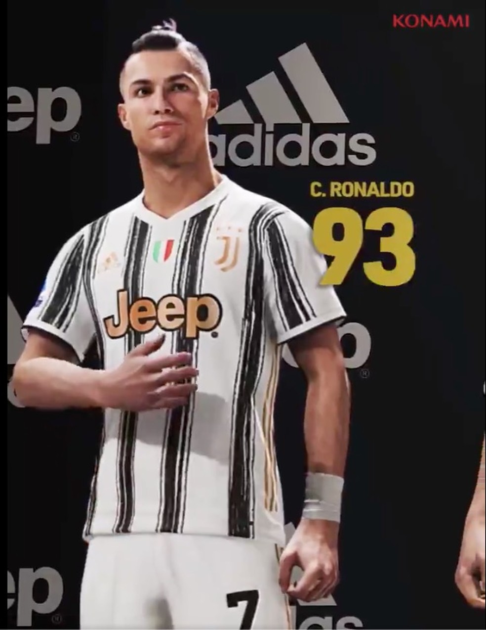 Cristiano Ronaldo terá 93 de overall no PES 2021 — Foto: Reprodução