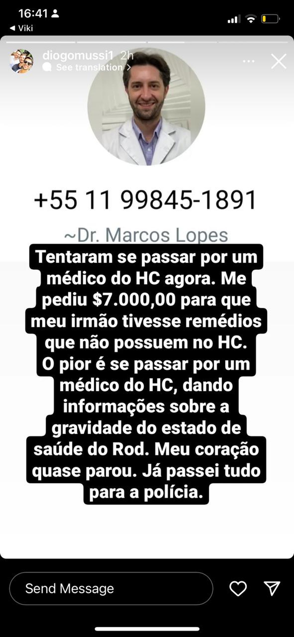 Irmão de Rodrigo Mussi denuncia tentativa de golpe de falso médico em medical institution de SP |  São Paulo