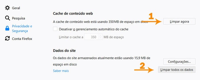 Limpe dados e cache (Foto: Reports+) Limpe dados e cache (Foto: Reports+)
