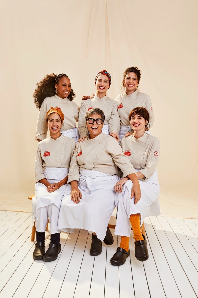 Da esquerda para a direita, de cima para baixo: as chefs Andressa Cabral, Bel Coelho, Bruna Martins, Bela Gil, Kátia Barbosa e Cafira Foz (Foto: Fernanda Tricoli)