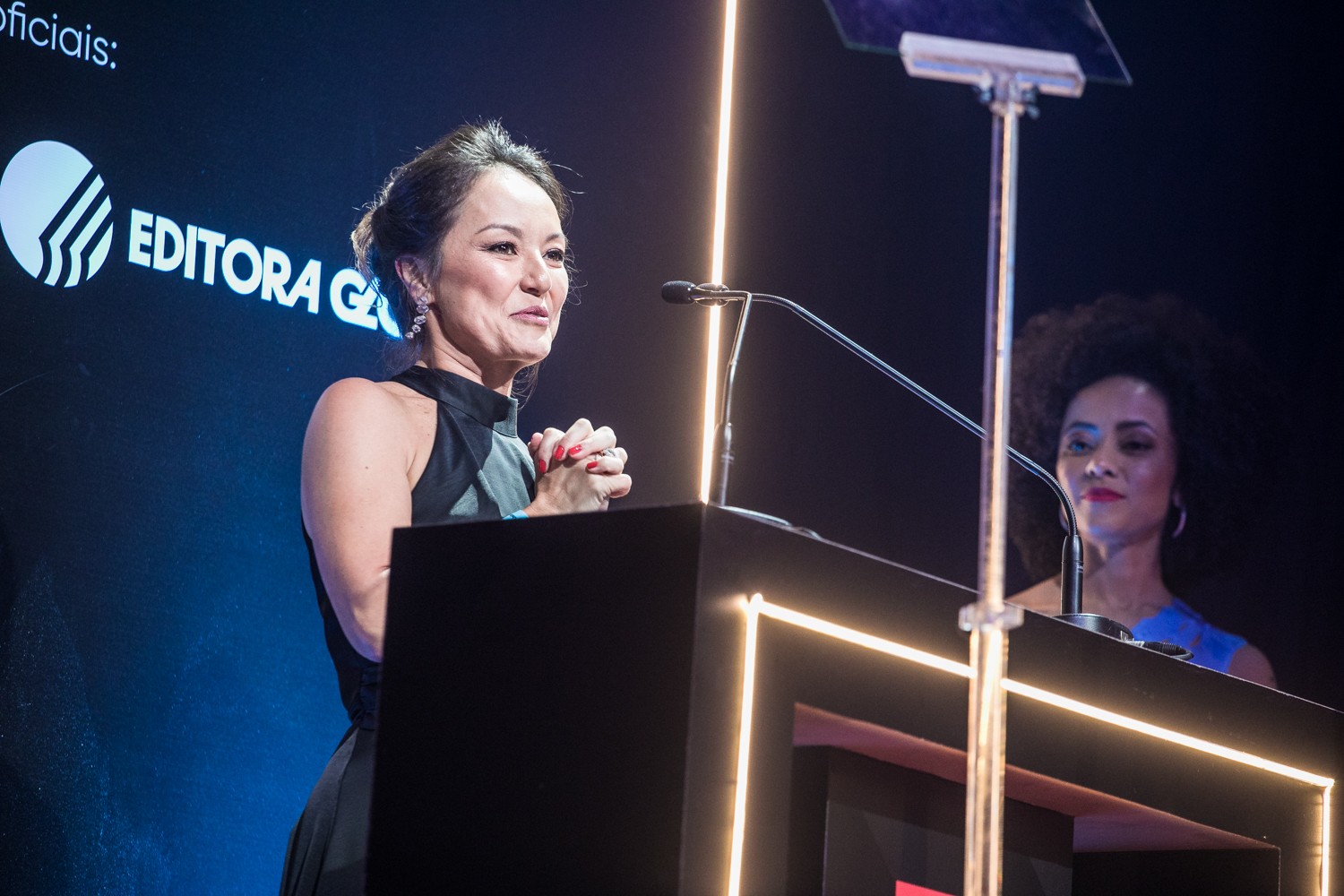 Antes do início da premiação, Tatiana Shirazawa foi anunciada como a nova CEO do Great Place to Work Brasil  (Keiny Andrade/Época NEGÓCIOS)