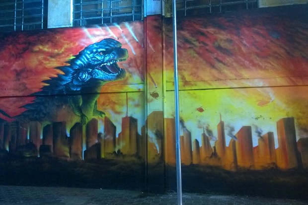 Mural Godzilla na Liberdade (Foto: Divulgação)