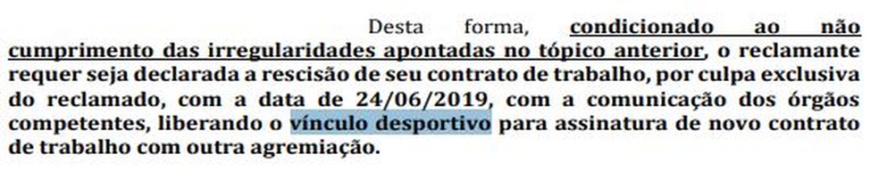 Magr&atilde;o pede a rescis&atilde;o do contrato para poder assinar com outro clube &mdash; Foto: Reprodu&ccedil;&atilde;o