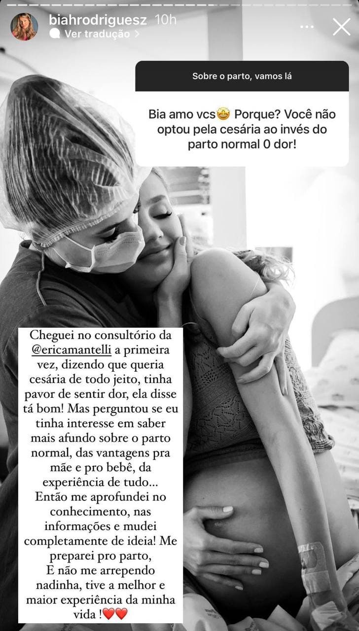 Biah Rodrigues conversa sobre parto normal com os seguidores no Instagram e fala sobre dor (Foto: Reprodução / Instagram)