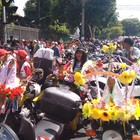 Motociclistas prestam homenagem (Samara Miranga/G1)