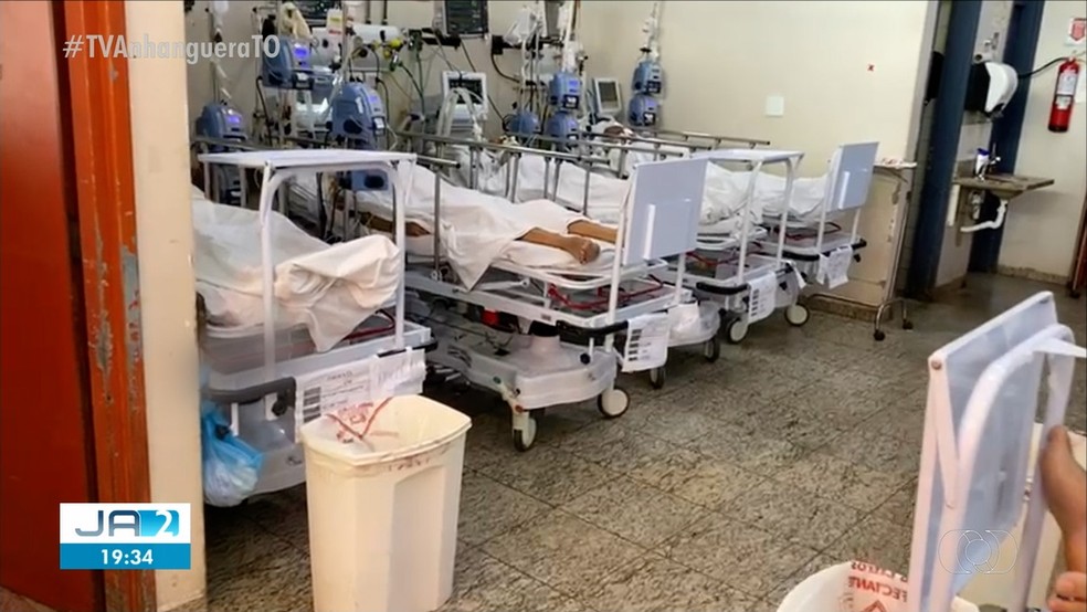 Vistoria do CRM encontrou os pacientes no mesmo ambiente — Foto: Reprodução/TV Anhanguera